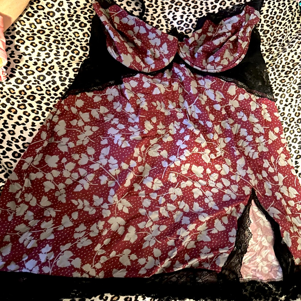 Sophie theallet x Cacique floral and lace chemise
